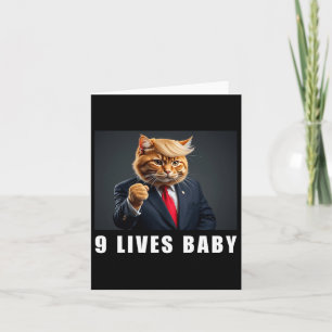 Cartão Cat Trump 9 Lives Baby Trump 2024 Win Victory Winn