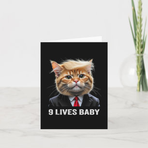 Cartão Cat Trump 9 Lives Baby Trump 2024 Win Victory Winn