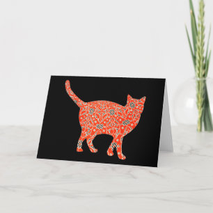 Cartão Cat Vintage Placa Floral Série 5