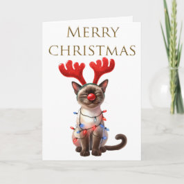 Cartão Cat Whimsy Engraçado Natal