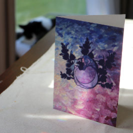 Cartão Cat Witch Moon Goddese Wiccan Cat Person Card