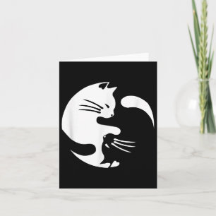 Cartão Cat Yin Yang Peace Loving Interconnected Gift Idea
