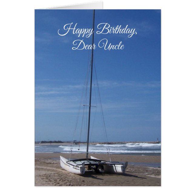 Cartão Catamaran Boat Tio Birthday Card (Frente)