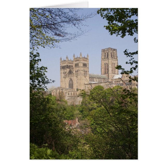 Cartão Catedral de Durham do banco de rio (Frente)