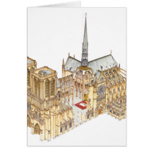 Cartão Catedral de Notre-Dame. Paris France