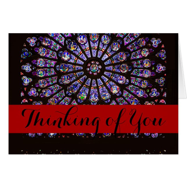 Cartão Catedral de Notre Dame, Rosa de Paris (Frente Horizontal)