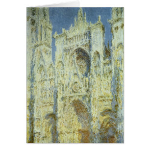 Cartão Catedral de Rouen West Facade Sunlight, Claude Mon