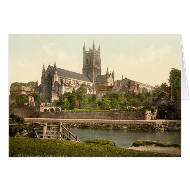 Cartão Catedral II de Worcester, Worcestershire, (Frente Horizontal)
