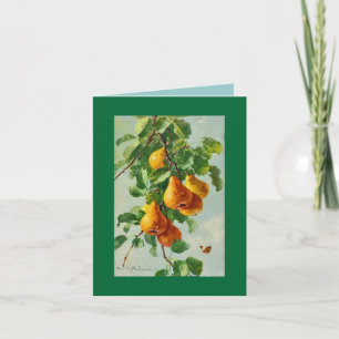 Cartão Catherine Klein pears. NOTE CARD GRN
