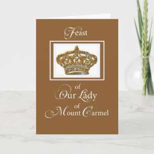 Cartão Catholic Feast of Our Lady of Mount Carmel, Crown