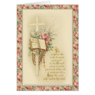 Cartão Catholic Nun Religious Life Final Vows