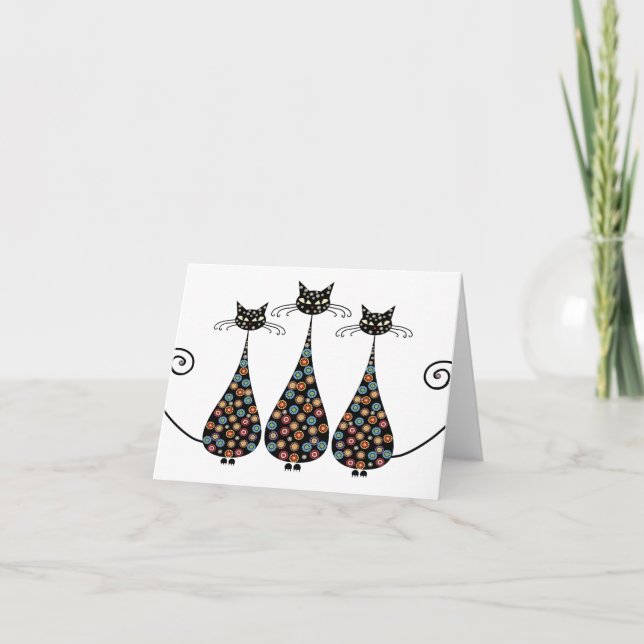 Cartão Catin preto Funky Notecards (Frente)