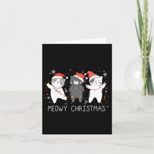 Cartão Catmas Meowy Gato de Natal Gatos Frescos Papais no