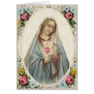 Cartão Católica Bem-Aventurada Virgem Mãe Maria Religiosa