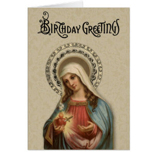 Cartão Católica Bem-Aventurada Virgem Maria Religiosa Vin