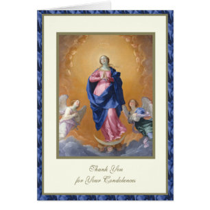 Cartão Católica VIRGEM MARIA  Pêsames Funeral