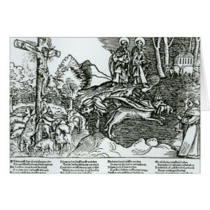 Cartão Catolicismo romano e Lutheranism contrastados