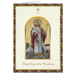 Cartão Católico Bom Pastor Agradecimento Funeral