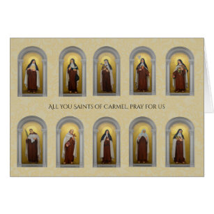 Cartão Católico Carmelita Santos freiras Padres Religioso