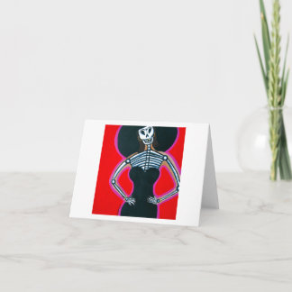 Cartão Catrina no vermelho