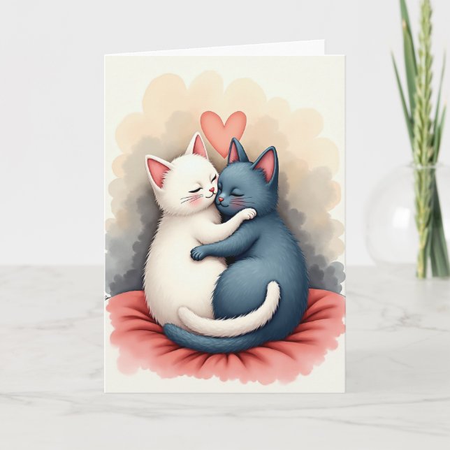 Cartão Cats In Love Hug Card (Frente)