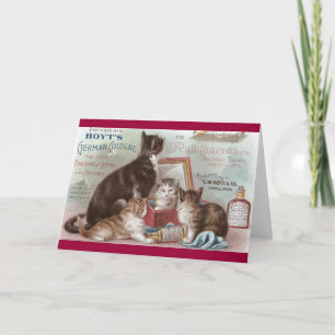 Cartão Cats Selling Cologne Victorian Trade Card