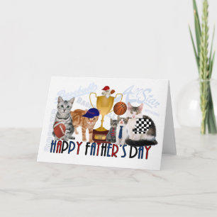 Cartão Cats Sport Themed Father's Day Card