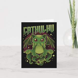 Cartão Catulhu Kawaii Cat Cthulhu, Bonito E Engraçado