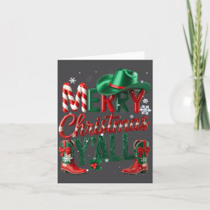Cartão Caubói Ocidental Olá Feliz Natal Vocês Vaqueira
