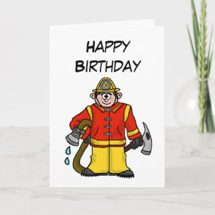 Cartão Caucasiano Para Bombeiros De Cartoon Person