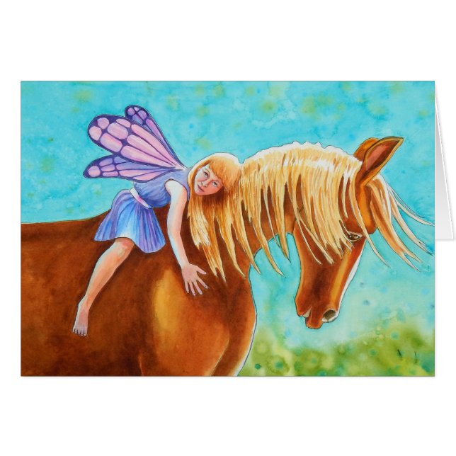 Cartão Cavaleiro de Fada, Cavalo (Frente Horizontal)