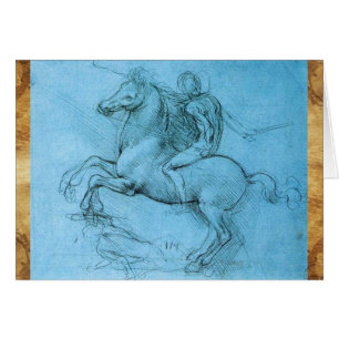 Cartão Cavaleiro em um cavalo de elevação