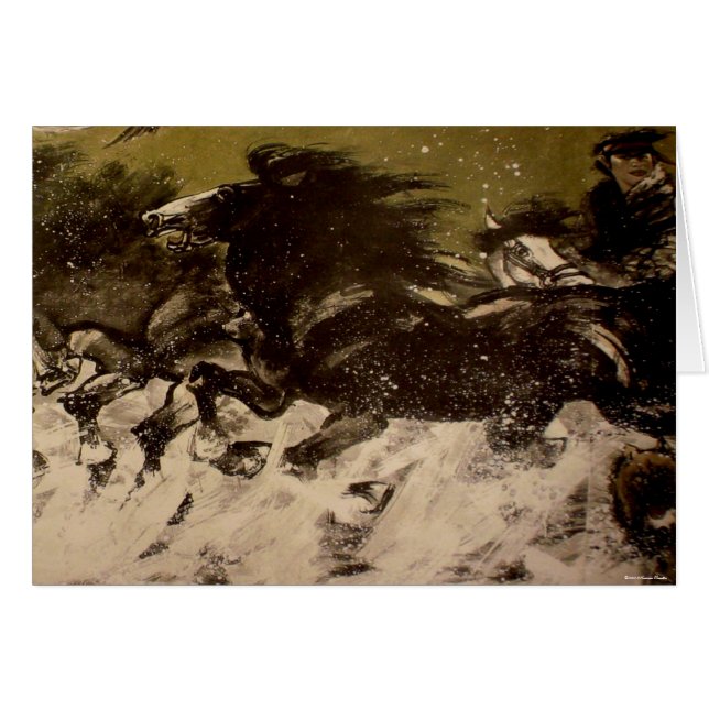 Cartão Cavaleiro Mongol (Frente Horizontal)