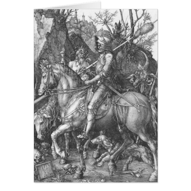 Cartão Cavaleiro, morte e diabo (Frente)