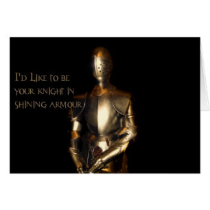 Cartão Cavaleiro na armadura de brilho