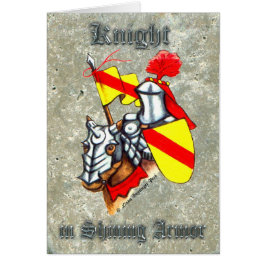 Cartão Cavaleiro na pintura de brilho da armadura