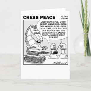 Cartão Cavaleiro para lembrar do Cartoon Chess Peace