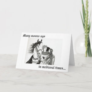 Cartão Cavaleiros cortejaram as donas.