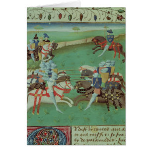 Cartão Cavaleiros de ensino a joust