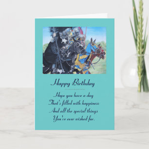 Cartão cavaleiros medievais joujando em cavalos arte hist