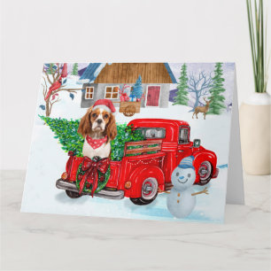 Cartão Cavalier King Cachorro no Caminhão de Entrega de N