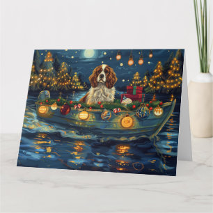 Cartão Cavalier King Charles Christmas Voyage