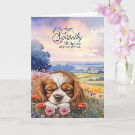 Cartão Cavalier King Charles Dog Wildflowers Pet Sympathy