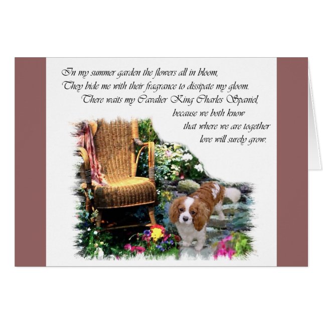 Cartão Cavalier King Charles Spaniel Art (Frente Horizontal)