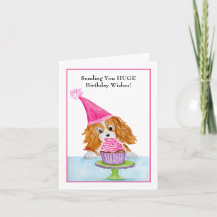 Cartão Cavalier King Charles Spaniel Birthday deseja