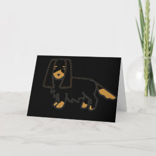 Cartão cavalier king charles spaniel black e tan cartoo