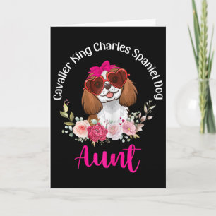 Cartão Cavalier King Charles Spaniel Cachorro Tia Floral