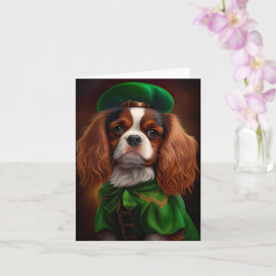 Cartão Cavalier King Charles Spaniel no Dia de São Patríc