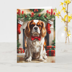 Cartão Cavalier King Charles Spaniel Saudação de Natal