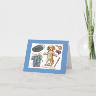 Cartão Cavalier spaniel paper doll note card